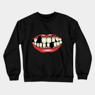 Lipstick Mouth With Missing Teeth Crewneck Sweatshirt